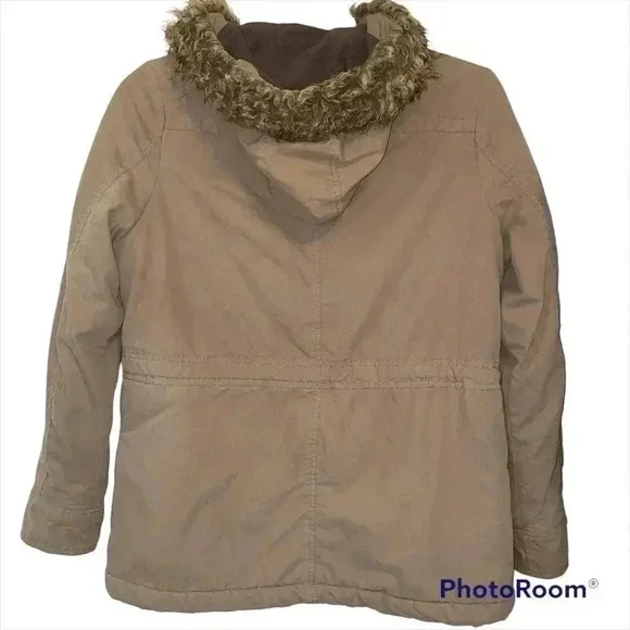 Old Navy Hooded Cargo Coat Size M Warm Zipper & Buttons & Lined 🧥❤️ - Picture 8 of 15